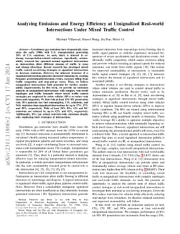 Analyzing Emissions and Energy Efficiency at Unsignalized Real-world
  Intersections Under Mixed Traffic Control