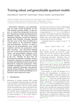 Training robust and generalizable quantum models