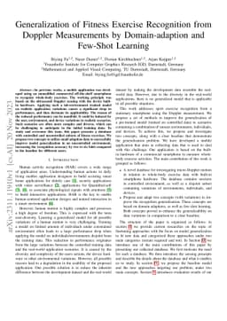 Generalization of Fitness Exercise Recognition from Doppler Measurements
  by Domain-adaption and Few-Shot Learning