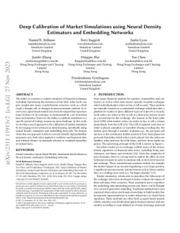 Deep Calibration of Market Simulations using Neural Density Estimators
  and Embedding Networks