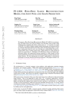 PF-LRM: Pose-Free Large Reconstruction Model for Joint Pose and Shape
  Prediction