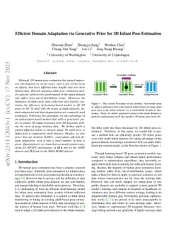 Efficient Domain Adaptation via Generative Prior for 3D Infant Pose
  Estimation