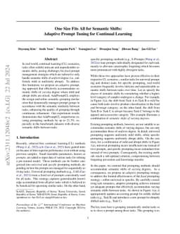 One Size Fits All for Semantic Shifts: Adaptive Prompt Tuning for
  Continual Learning