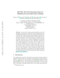 3D-GOI: 3D GAN Omni-Inversion for Multifaceted and Multi-object Editing