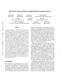 Pursing the Sparse Limitation of Spiking Deep Learning Structures