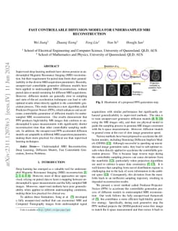 Fast Controllable Diffusion Models for Undersampled MRI Reconstruction