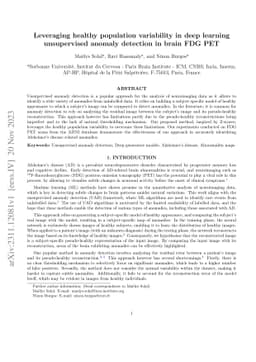 Leveraging healthy population variability in deep learning unsupervised
  anomaly detection in brain FDG PET