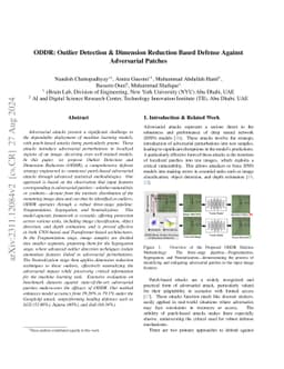 ODDR: Outlier Detection & Dimension Reduction Based Defense Against
  Adversarial Patches