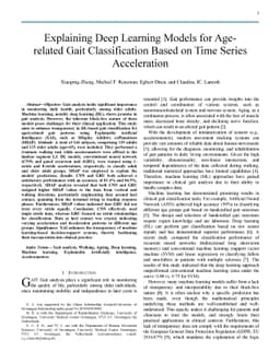 Explaining Deep Learning Models for Age-related Gait Classification
  based on time series acceleration