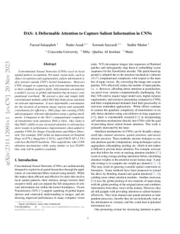 DAS: A Deformable Attention to Capture Salient Information in CNNs
