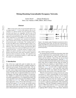 Mixing-Denoising Generalizable Occupancy Networks