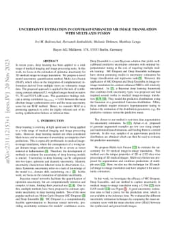 Uncertainty Estimation in Contrast-Enhanced MR Image Translation with
  Multi-Axis Fusion