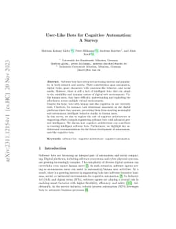 User-Like Bots for Cognitive Automation: A Survey