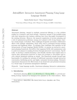 InteraSSort: Interactive Assortment Planning Using Large Language Models