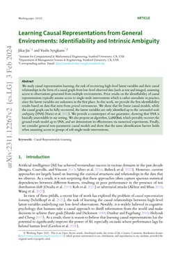 Learning Causal Representations from General Environments:
  Identifiability and Intrinsic Ambiguity
