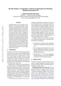 Beyond Turing: A Comparative Analysis of Approaches for Detecting
  Machine-Generated Text