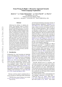 From Wrong To Right: A Recursive Approach Towards Vision-Language
  Explanation