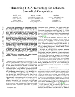 Harnessing FPGA Technology for Enhanced Biomedical Computation