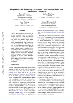 PhayaThaiBERT: Enhancing a Pretrained Thai Language Model with
  Unassimilated Loanwords