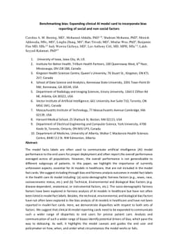 Benchmarking bias: Expanding clinical AI model card to incorporate bias
  reporting of social and non-social factors