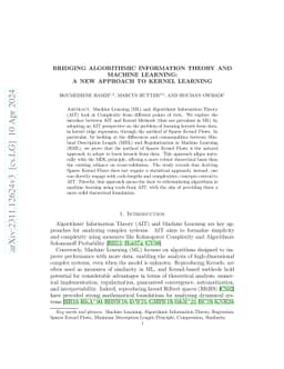 Bridging Algorithmic Information Theory and Machine Learning: A New
  Approach to Kernel Learning