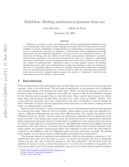 MathGloss: Building mathematical glossaries from text