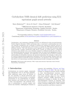 Carbohydrate NMR chemical shift predictions using E(3) equivariant graph
  neural networks