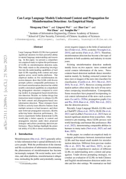 Can Large Language Models Understand Content and Propagation for
  Misinformation Detection: An Empirical Study