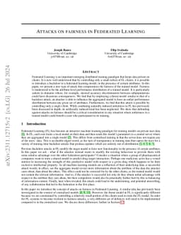 Attacks of fairness in Federated Learning