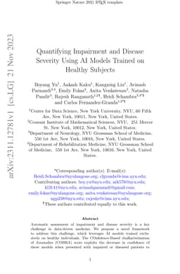 Quantifying Impairment and Disease Severity Using AI Models Trained on
  Healthy Subjects
