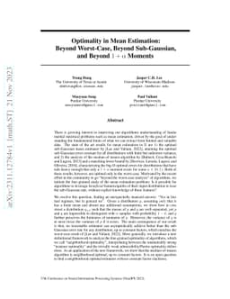 Optimality in Mean Estimation: Beyond Worst-Case, Beyond Sub-Gaussian,
  and Beyond $1+α$ Moments
