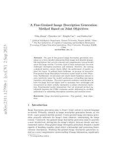 A Fine-Grained Image Description Generation Method Based on Joint
  Objectives