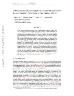 Toward effective protection against diffusion based mimicry through
  score distillation