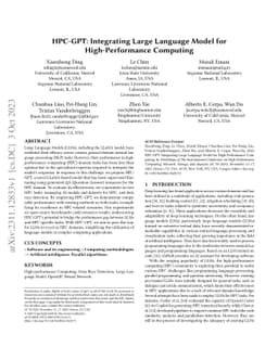HPC-GPT: Integrating Large Language Model for High-Performance Computing