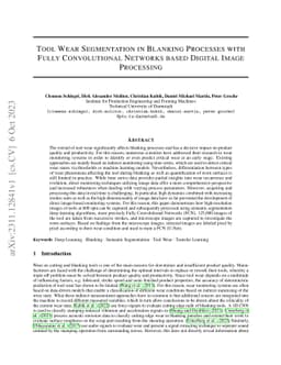 Tool Wear Segmentation in Blanking Processes with Fully Convolutional
  Networks based Digital Image Processing