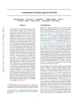 An Embodied Generalist Agent in 3D World