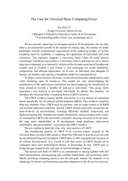 The Case for Universal Basic Computing Power