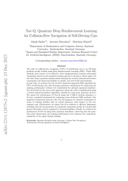 Nav-Q: Quantum Deep Reinforcement Learning for Collision-Free Navigation
  of Self-Driving Cars