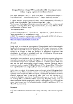 Energy efficiency in Edge TPU vs. embedded GPU for computer-aided
  medical imaging segmentation and classification