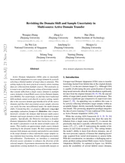 Revisiting the Domain Shift and Sample Uncertainty in Multi-source
  Active Domain Transfer