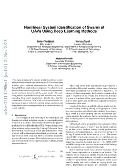 Nonlinear System Identification of Swarm of UAVs Using Deep Learning
  Methods