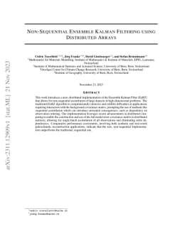 Non-Sequential Ensemble Kalman Filtering using Distributed Arrays