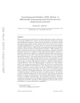 Neural-Integrated Meshfree (NIM) Method: A differentiable
  programming-based hybrid solver for computational mechanics