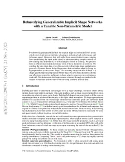 Robustifying Generalizable Implicit Shape Networks with a Tunable
  Non-Parametric Model