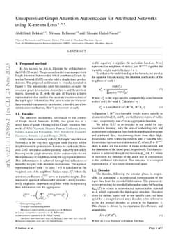 Unsupervised Graph Attention Autoencoder for Attributed Networks using
  K-means Loss