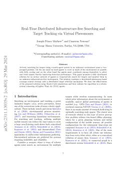 Real-Time Distributed Infrastructure-free Searching and Target Tracking
  via Virtual Pheromones
