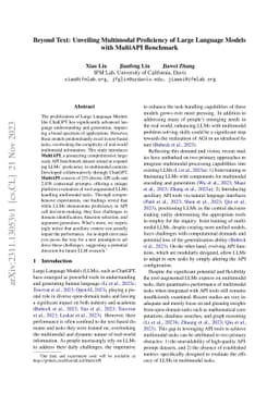 Beyond Text: Unveiling Multimodal Proficiency of Large Language Models
  with MultiAPI Benchmark