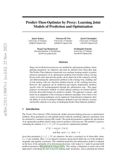 Predict-Then-Optimize by Proxy: Learning Joint Models of Prediction and
  Optimization