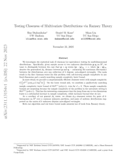 Testing Closeness of Multivariate Distributions via Ramsey Theory