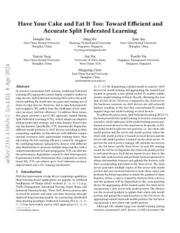 Have Your Cake and Eat It Too: Toward Efficient and Accurate Split
  Federated Learning